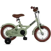 Nogan Dutchy Kinderfiets 12 Inch - Met Zijwieltjes - Verstelbaar Stuur & Zadel - Terugtraprem & V-Brake - Groen