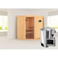 Karibu | Tonja Sauna | Helderglas Deur | Biokachel 3,6 kW Externe Bediening