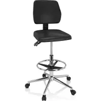Hjh OFFICE TOP WORK 11 I - Werkstoel / werkkruk/ verhoogde bureaustoel Zwart