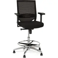 Hjh OFFICE TOP WORK 77 - Werkstoel / werkkruk/ verhoogde bureaustoel Zwart