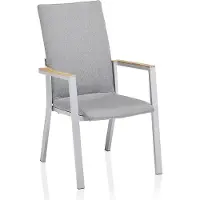 Kettler Rasmus Teak stapelbare aluminium/zonneschermstoel 2 stuks