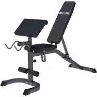 Gorilla Sports Verstelbare fitnessbank met Curlrack zwart