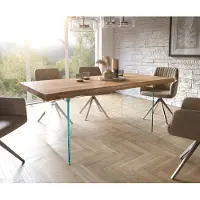 DELIFE Eettafel Edge 180x90 XL acacia natuur glas Live-Edge
