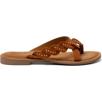 Lazamani Slippers Dames Lena Cognac Suède | Maat 43