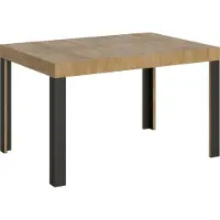 Itamoby - Uittrekbare eettafel 140/244x90 cm, serie Linea, eikenhout naturel, tafelpoten antraciet