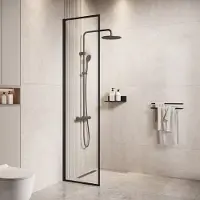 Badplaats Douchewand georgia 40 x 200 cm zwart – inloopdouche 8 mm