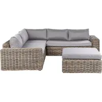 Beliani PALERMO - Loungeset-Bruin-PE rotan