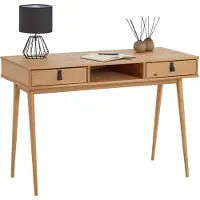 Idimex KIM-bureau met 2 lades van massief hout - eikenkleuren
