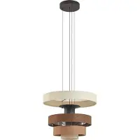 LUCANDE Hanglampe , Peldano, dimbare, Roestbruin, Woonkamer, Stof, Modern