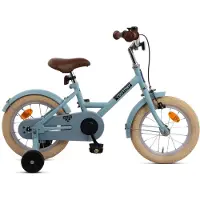 Nogan Dutchy Kinderfiets 14 Inch - Met Zijwieltjes - Verstelbaar Stuur & Zadel - Terugtraprem & V-Brake - Blauw