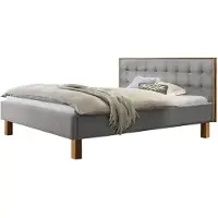 Hasena Noah gestoffeerd bed massief hout 100% polyester incl. Midtrever
