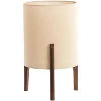 Light & Living Schemerlamp Litto Ø 28cm Walnoot Met Naturel Linnen
