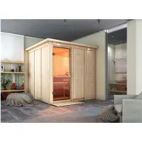 Karibu | Rodin Sauna | Bronzeglas Deur | Kachel 9 kW Geïntegreerde Bediening