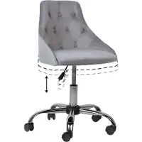 Beliani PARRISH - Bureaustoel - Grijs - Fluweel