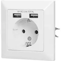 ORNO Wandcontactdoos - 1x CEE 7/3 - 2x USB-A - Wit
