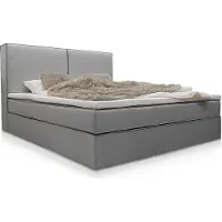 Juskys Boxspring Detroit - Chenillestof - Incl. Opbergruimte - Grijs