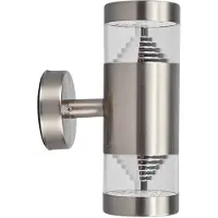 LINDBY LED-wandlamp buiten LANEA, alu / grijs / zink, Roestvrij staal, Modern, LED wandlamp buiten
