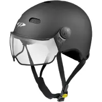 CP Carachillo Fietshelm E-bike zwart - Kies uit Helder of Meekleurend Vizier - Ook Nr.1 voor Brildragers!