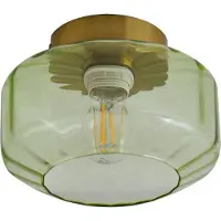 LINDBY Plafondlamp , Hildur, dimbare, Groen, Eetkamer, Glas