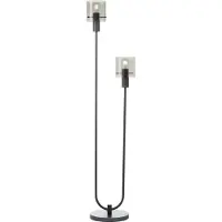 Brilliant Vloerlamp Riffelini, zwart, Woon-/ Eetkamer, metaal, vloerlamp