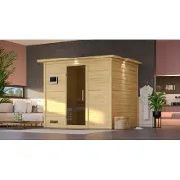 Karibu | Sonara Sauna met Dakkraag | Antracietglas