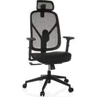 Hjh OFFICE Bureaustoel / draaistoel RALOO ECO zitting stof / rugleuning mesh zwart