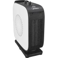 Midea NTY15-19CA compacte PTC-ventilatorkachel met schommelfunctie, wit/zwart