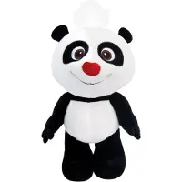 Bino knuffelpanda junior 20 cm pluche zwart/wit