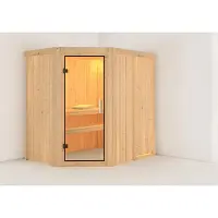 Karibu Sauna Saja (entree aan de zijkant), volledig glazen deur, helder glas, zonder accessoires