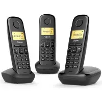 Gigaset A170 Trio, analoge/DECT telefoon, draadloze headset, 50 tonen, nummerherkenning, zwart