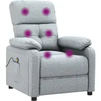 vidaXL Massagestoel stof lichtgrijs