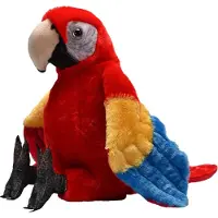 Wild republic Ara knuffel - rood - pluche - 33 cm - vogels - dieren - papegaai - dierenknuffel