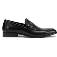WITTCHEN Heren mocassins van echt leer met metalen logo zwart echt leer