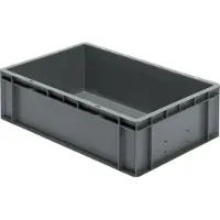 LA-KA-PE Transportstapelbak | L600xB400xH175mm | rood PP | zijwanden gesloten | 1 stuk - TK600/175-0 ROT TK600/175-0 ROT