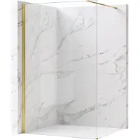 REA Flexi Transparent - Douchewand - Gouden - 100 Gehard Glas 8 mm (Transparant) - 120X100X195cm