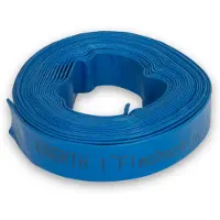 Eberth 1" platte tuinslang voor pompen, 10 m lang, 1 inch, diameter 25 mm, flexibel, stevig PVC, industriële slang, waterslang voor besproeiing, in blauw