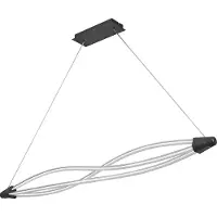 Ledvance Decor Swirl hanglamp, vervaardigd uit gebogen polycarbonaat met LED- en filamentdesign, 22 W, 2400 lm, 3000 K, 830 warmwit, dimbaar via click-dimmer, donkergrijs, kunststof (PC), IP 20
