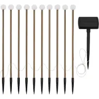 Lumisky Set van 10 solar grondlampen H40CM LOLLY