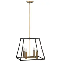 HINKLEY Elstead Fu Lighton hanglamp, E14, 4 lichtpunten, brons