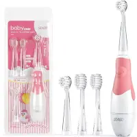 Seago Sojapinsel für Kinder, rosa, 1 xAAA 1,5 V (nicht im Lieferumfang enthalten), 4 Spitzen, SG-513 Pink