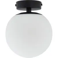 LUCANDE Plafondlamp , Bidolo, dimbare, Zwart, Badkamer, Glas