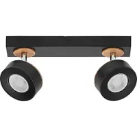 Osram LED plafondspot PLUTO, zwart, 2 spots, 3.000 K PLUTO, zwart, Woon-/ Eetkamer, metaal