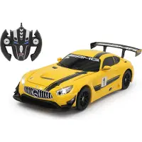 Jamara RC voertuig Auto - 410029 RC Auto Mercedes-Benz AMG GT3 - Transformer - Geel - 2,4GHz RC Model Kant en Klaar - 1:14 Bestuurbare Auto