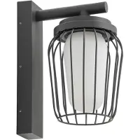 LUCANDE Wandlamp buiten Chandan, dimbaar, zwart, Aluminium, Modern, Wandlamp buiten