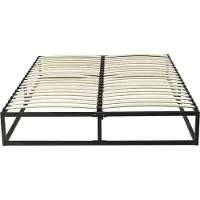 Vente-unique Bedbodem met latten van metaal 140 x 190 cm - 2 x 19 latten - Zwart - RAMMUS van YSMÉE