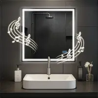 CLP Jaffrey badkamerspiegel - met verlichting - met verwarming - wandspiegel - horizontaal en verticaal - met Bluetooth - helder/glas