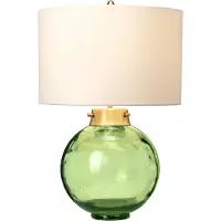 Elstead Lighting LED Tafellamp Kara | 1X E27 Max 60W | Aged Brass - Dark Green Glass
