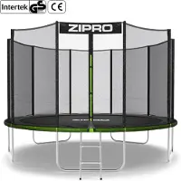 Zipro Jump Pro OUT - Trampoline - Ø374cm 12FT - Trampoline met veiligheidsnet - Voor kinderen - Inclusief Ladder - max. 150 kg - UV-bestendig
