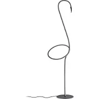 LINDBY LED-vloerlamp Pajaro, dimbaar, zwart, Woon-/ Eetkamer, metaal, Modern, LED vloerlamp