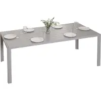 Mendler Aluminium eettafel -N40, bistrotafel, tuintafel, balkontafel, weerbestendig 180x80 cm ~ lichtgrijs